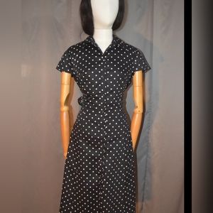 Black and white polka-dot dress